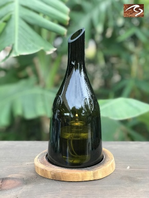 Melini Wine Bottle Art Candle Holder