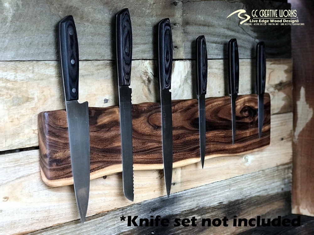 Wooden Magnetic Knife Holder,personalized Knife Block,custom Knife