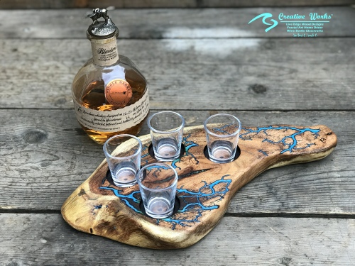 Bourbon / Whiskey Live Edge Flight Board