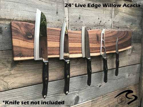 Custom Live Edge Wood Magnetic Knife Holder Block