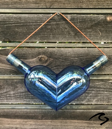 Wine Bottle Chubby Heart Hanging Décor Art